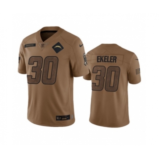 Men's Nike Los Angeles Chargers #30 Austin Ekeler 2023 Brown Salute To Service Limited Football Stitched Jersey Men's Nike Los Angeles Chargers #30 Austin Ekeler 2023 Brown Salute To Service Limited Football Stitched Jersey