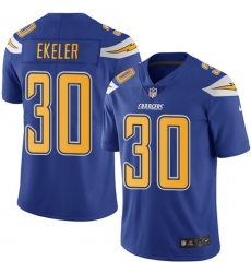 Men's Nike Los Angeles Chargers #30 Austin Ekeler Limited Electric Blue Rush Vapor Untouchable NFL Jersey