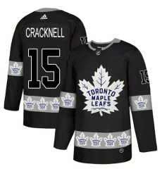 Men's Adidas Toronto Maple Leafs #15 Adam Cracknell Authentic Black Team Logo Fashion NHL Jersey