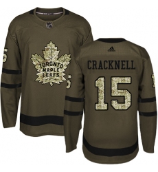 Youth Adidas Toronto Maple Leafs #15 Adam Cracknell Authentic Green Salute to Service NHL Jersey