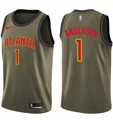 Men's Nike Atlanta Hawks #1 Justin Anderson Swingman Green Salute to Service NBA Jersey