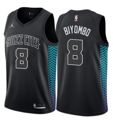 Women's Nike Jordan Charlotte Hornets #8 Bismack Biyombo Swingman Black NBA Jersey - City Edition