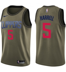 Youth Nike Los Angeles Clippers #5 Montrezl Harrell Swingman Green Salute to Service NBA Jersey