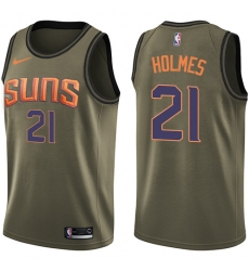 Men's Nike Phoenix Suns #21 Richaun Holmes Swingman Green Salute to Service NBA Jersey
