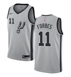 Youth Nike San Antonio Spurs #11 Bryn Forbes Swingman Silver NBA Jersey Statement Edition