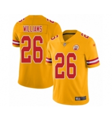 Women's Kansas City Chiefs #26 Damien Williams Limited Gold Inverted Legend Football Jersey