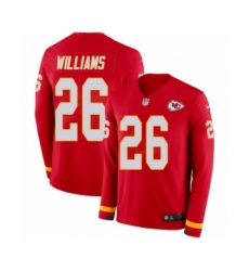 Youth Nike Kansas City Chiefs #26 Damien Williams Limited Red Therma Long Sleeve NFL Jersey