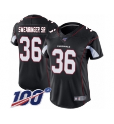 Women's Arizona Cardinals #36 D.J. Swearinger SR Black Alternate Vapor Untouchable Limited Player 100th Season Football Jersey