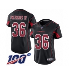 Women's Arizona Cardinals #36 D.J. Swearinger SR Limited Black Rush Vapor Untouchable 100th Season Football Jersey