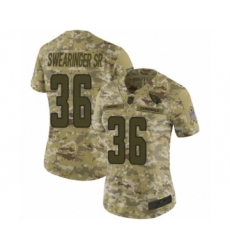 Women's Arizona Cardinals #36 D.J. Swearinger SR Limited Camo 2018 Salute to Service Football Jersey