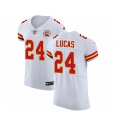 Men's Nike Kansas City Chiefs #24 Jordan Lucas White Vapor Untouchable Elite Player NFL Jersey