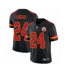 Youth Nike Kansas City Chiefs #24 Jordan Lucas Limited Black Rush Vapor Untouchable NFL Jersey