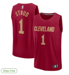 Men's Cleveland Cavaliers #1 Max Strus Fanatics Wine Fast Break Player Jersey