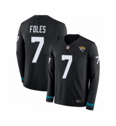 Men's Jacksonville Jaguars #7 Nick Foles Limited Black Therma Long Sleeve Football Jersey