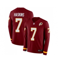 Youth Washington Redskins #7 Dwayne Haskins Limited Burgundy Therma Long Sleeve Football Jersey