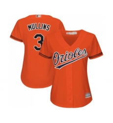 Women's Baltimore Orioles #3 Cedric Mullins Replica Orange Alternate Cool Base Baseball Jersey