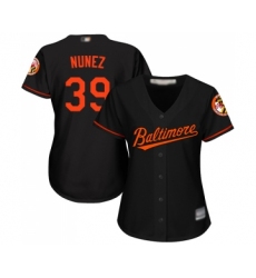 Women's Baltimore Orioles #39 Renato Nunez Replica Black Alternate Cool Base Baseball Jersey