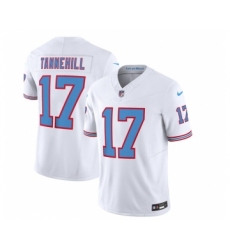 Men's Nike Tennessee Titans #17 Ryan Tannehill White 2023 F.U.S.E. Vapor Limited Throwback Football Stitched Jersey