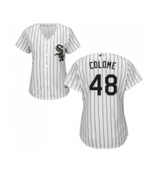 Women's Chicago White Sox #48 Alex Colome Replica White Home Cool Base Baseball Jersey