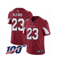 Men's Arizona Cardinals #23 Robert Alford Red Team Color Vapor Untouchable Limited Player 100th Season Football Jersey