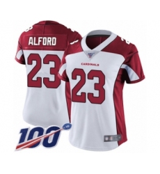 Women's Arizona Cardinals #23 Robert Alford White Vapor Untouchable Limited Player 100th Season Football Jersey