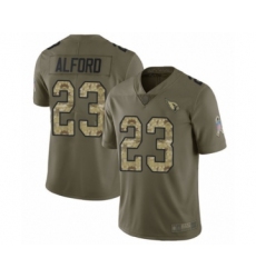 Youth Arizona Cardinals #23 Robert Alford Limited Olive Camo 2017 Salute to Service Football Jersey