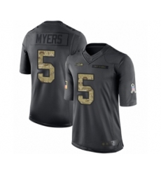 Men's Seattle Seahawks #5 Jason Myers Limited Black 2016 Salute to Service Football Jersey