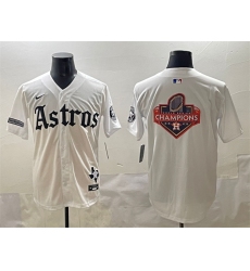 Men's Houston Astros Team Big Logo White Gothic 'Houston Born Barrio Raised' Limited Stitched Baseball Jersey