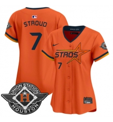 Women's Houston Astros #7 C.J. Stroud Orange 2025 City Connect Limited Stitched Baseball Jersey(Run Small)