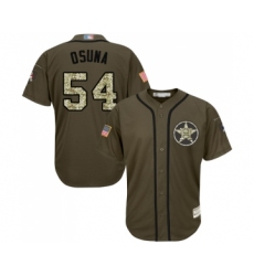 Men's Houston Astros #54 Roberto Osuna Authentic Green Salute to Service Baseball Jersey