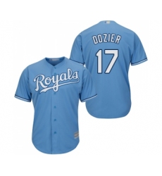 Men's Kansas City Royals #17 Hunter Dozier Replica Light Blue Alternate 1 Cool Base Baseball Jersey
