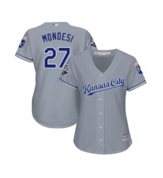 Women's Kansas City Royals #27 Adalberto Mondesi Replica Grey Road Cool Base Baseball Jersey