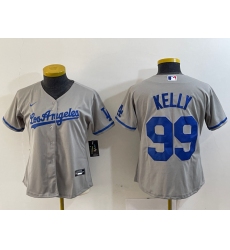 Women's Los Angeles Dodgers #99 Joe Kelly Grey With Los Stitched Cool Base Nike Jerseys
