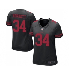 Women's San Francisco 49ers #34 Jason Verrett Game Black Football Jersey