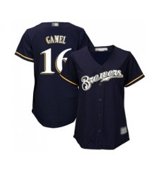 Women's Milwaukee Brewers #16 Ben Gamel Replica Navy Blue Alternate Cool Base Baseball Jersey