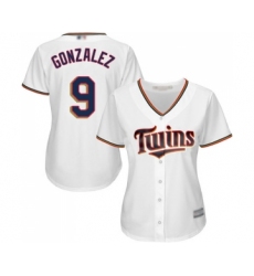 Women's Minnesota Twins #9 Marwin Gonzalez Replica White Home Cool Base Baseball Jersey