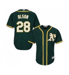 Men's Oakland Athletics #28 Matt Olson Replica Green Alternate 1 Cool Base Baseball Jersey