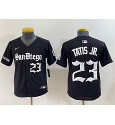 Youth San Diego Padres #23 Fernando Tatis Jr. Black Gothic Edition Vapor Limited Stitched Baseball Jersey