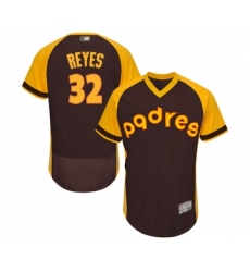 Men's San Diego Padres #32 Franmil Reyes Brown Alternate Cooperstown Authentic Collection Flex Base Baseball Jersey