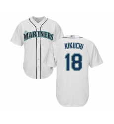 Men's Seattle Mariners #18 Yusei Kikuchi Replica White Home Cool Base Baseball Jersey