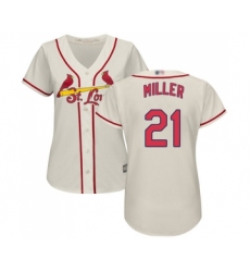 Women's St. Louis Cardinals #21 Andrew Miller Replica Cream Alternate Cool Base Baseball Jersey