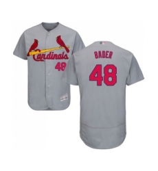 Men's St. Louis Cardinals #48 Harrison Bader Grey Road Flex Base Authentic Collection Baseball Jersey