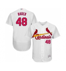 Men's St. Louis Cardinals #48 Harrison Bader White Home Flex Base Authentic Collection Baseball Jersey