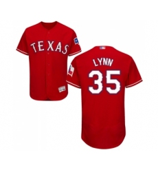 Men's Texas Rangers #35 Lance Lynn Red Alternate Flex Base Authentic Collection Baseball Jersey