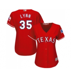 Women's Texas Rangers #35 Lance Lynn Replica Red Alternate Cool Base Baseball Jersey