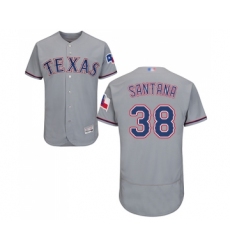 Men's Texas Rangers #38 Danny Santana Grey Road Flex Base Authentic Collection Baseball Jersey