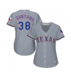 Women's Texas Rangers #38 Danny Santana Replica Grey Road Cool Base Baseball Jersey