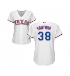 Women's Texas Rangers #38 Danny Santana Replica White Home Cool Base Baseball Jersey