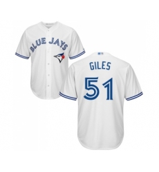 Men's Toronto Blue Jays #51 Ken Giles Replica White Home Baseball Jersey