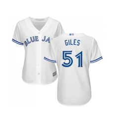 Women's Toronto Blue Jays #51 Ken Giles Replica White Home Baseball Jersey